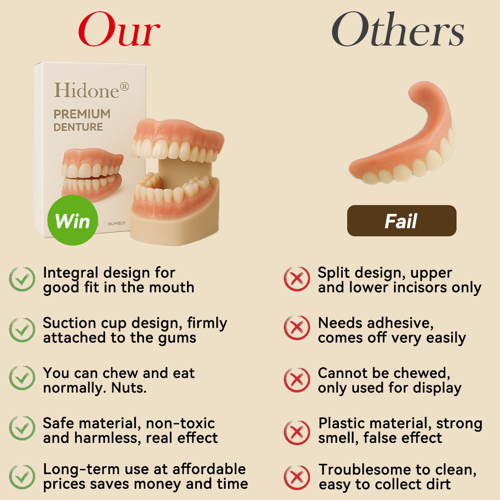 𝐇𝐢𝐝𝐨𝐧𝐞® 🐼🐼- 𝐏𝐫𝐞𝐦𝐢𝐮𝐦 𝐃𝐞𝐧𝐭𝐮𝐫𝐞- (✨Suitable for all mouth shapes, custom-made dentures for a perfect fit✨）